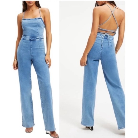 Good American Jean Jumpsuit - NEVER WORN - tags still on! Size 1 - Picture 1 of 5
